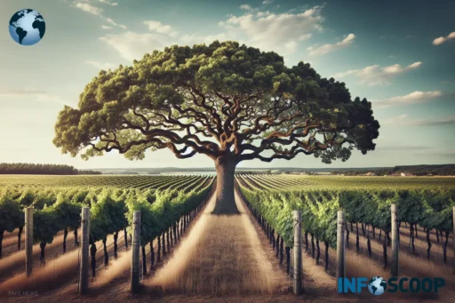 Arbre à vin innovant dans un vignoble bordelais