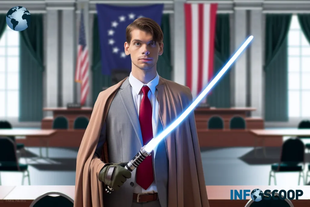 Emmanuel Macron en Jedi dans un camp d'entraînement politique.