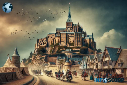 Illustration du Mont Saint-Michel en parc d'attractions médiéval