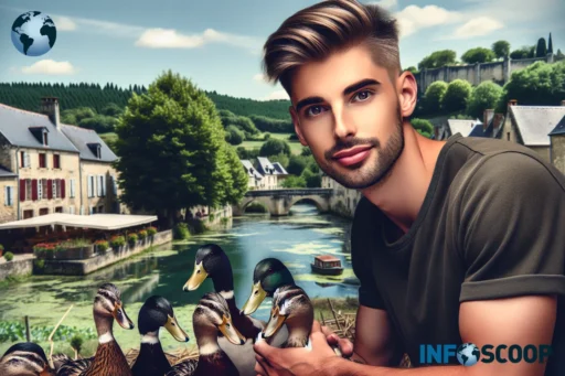 Image de Justin Bieber en train d'élever des canards en Dordogne pour sa marque de foie gras bio, Bieber Gras.